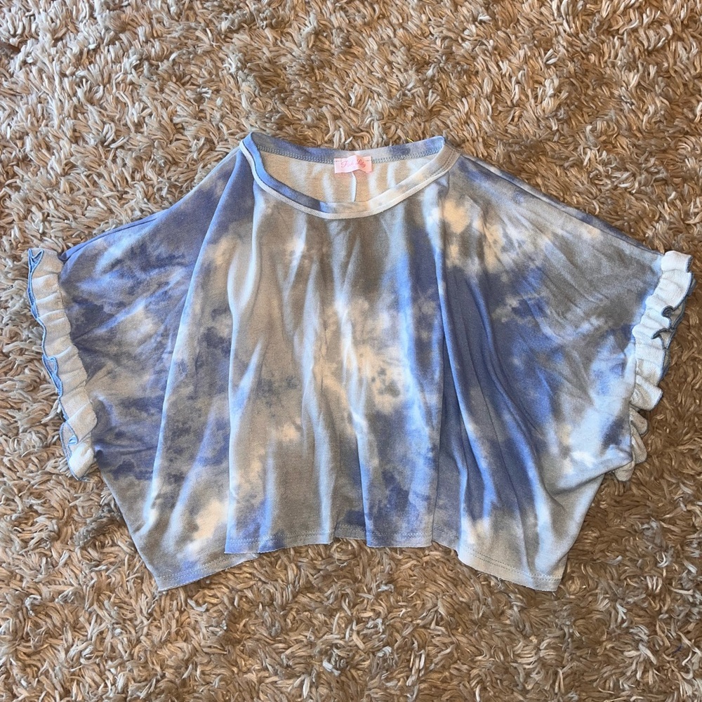 Blue and white tye dye shirt